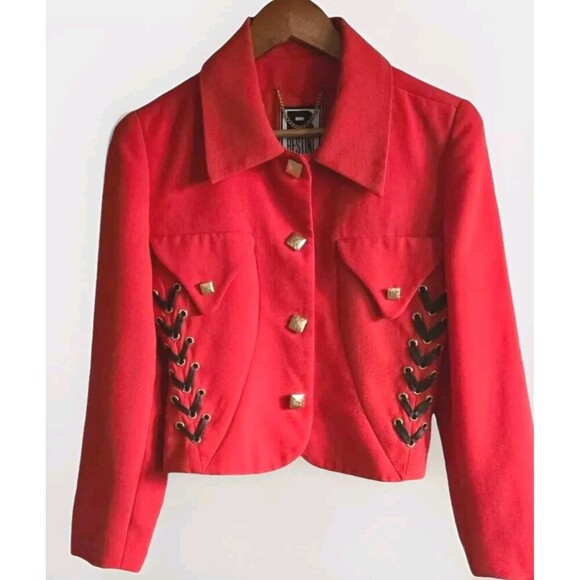 Bestini Paris WoolBlazer Jacket Women's 1 Orange Made In France Vintage - Picture 1 of 9